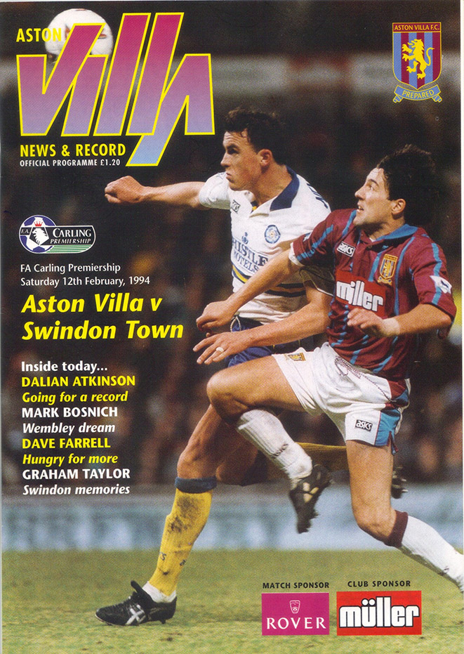 <b>Saturday, February 12, 1994</b><br />vs. Aston Villa (Away)